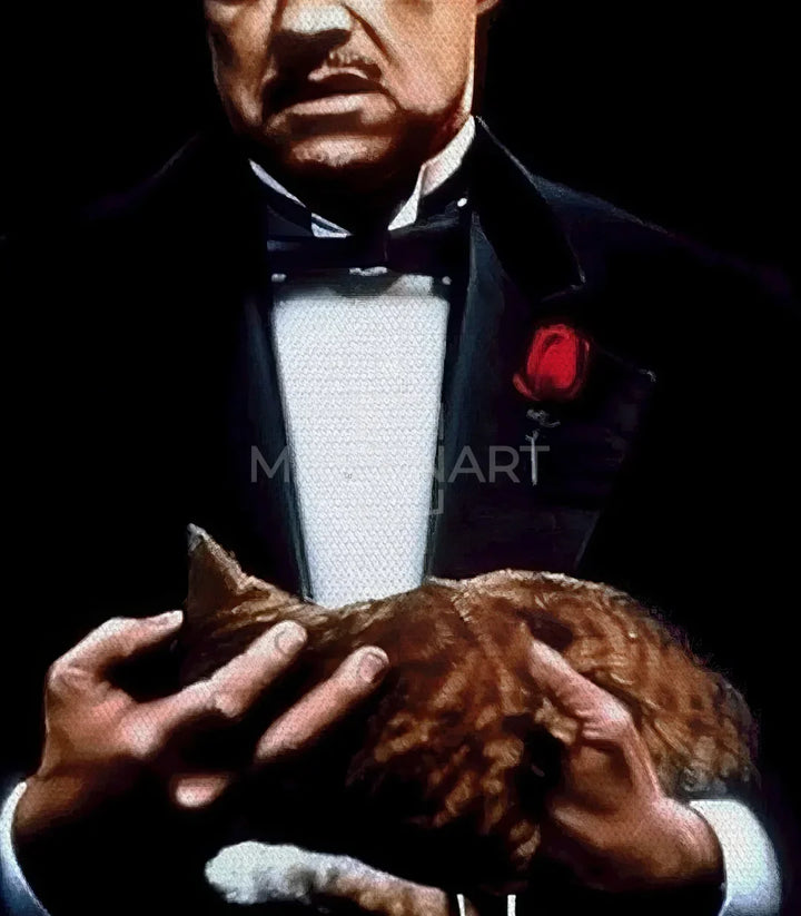 Tableau Godfather triptyque mise en scene Massinart — affiche cinema encadree
