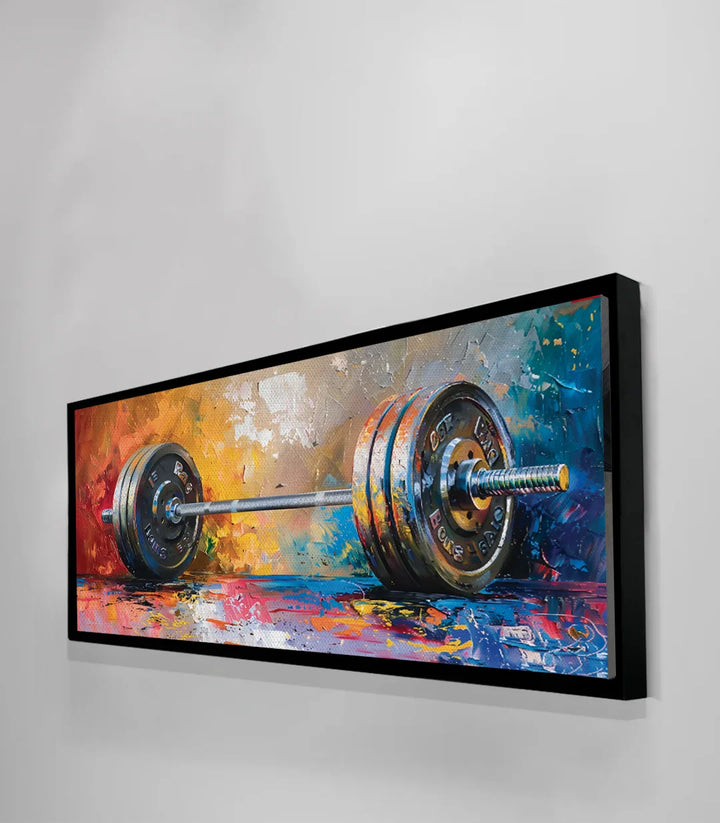 Tableau Barbel haltère fitness zoom détails couleurs expressionnistes Massinart