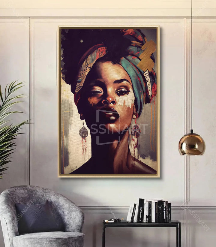 Décoration intérieur couloir, portrait féminin contemporain — Massinart