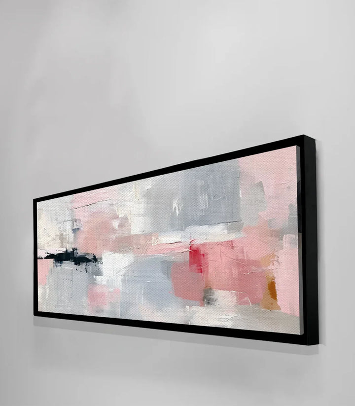 Tableau abstrait Rose en mise en situation hôtel et airbnb Massinart