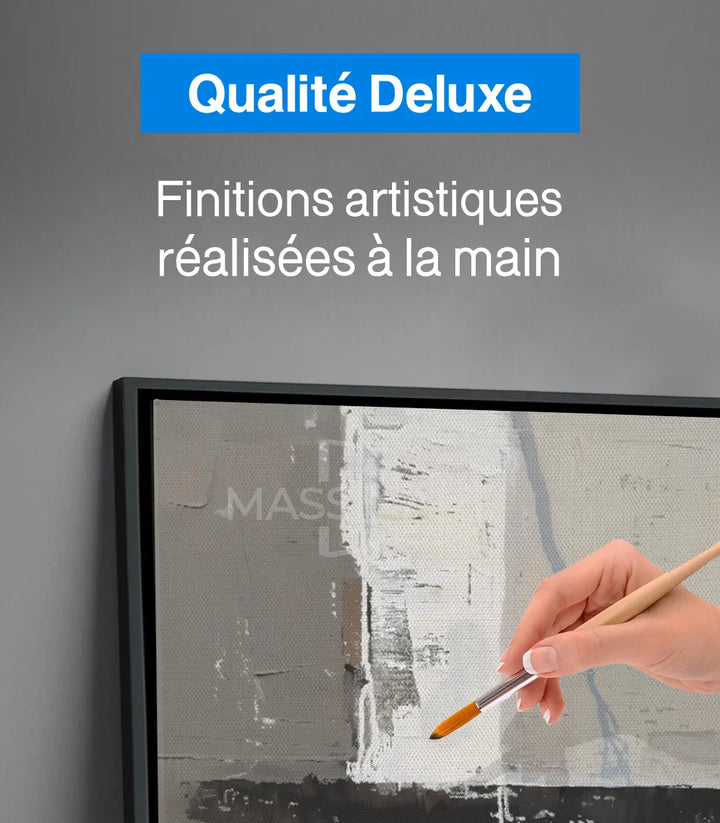 Composition abstracte contemporaine minimaliste lignes noires, Massinart