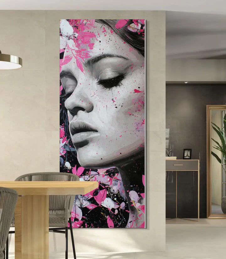 Tableau The Bloom Within mis en situation couloir Massinart