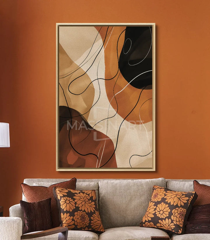 Tableau Earthy Massinart — détail composition minimaliste lignes abstraites