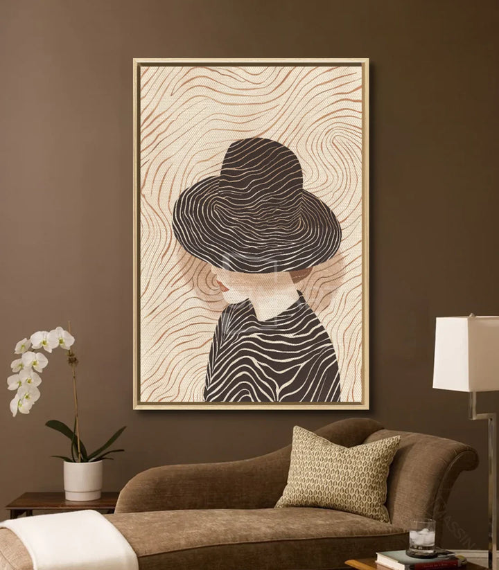 Tableau Secrets décoration chambre minimaliste noir blanc beige Massinart