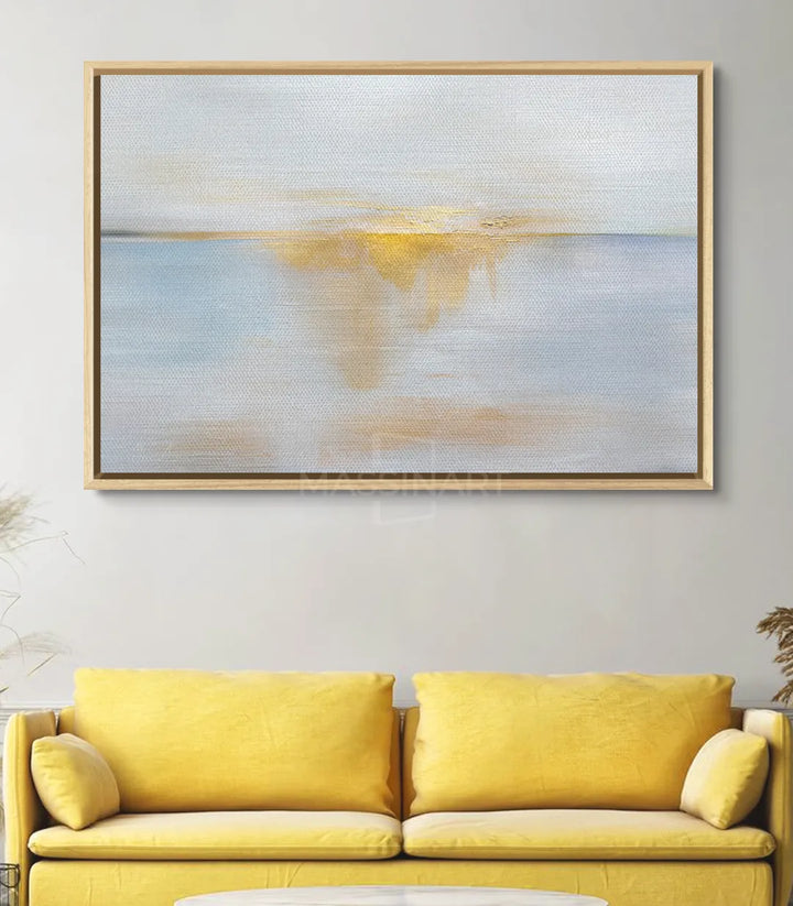 Décoration intérieur Sea Sunrise au-dessus canapé jaune Massinart