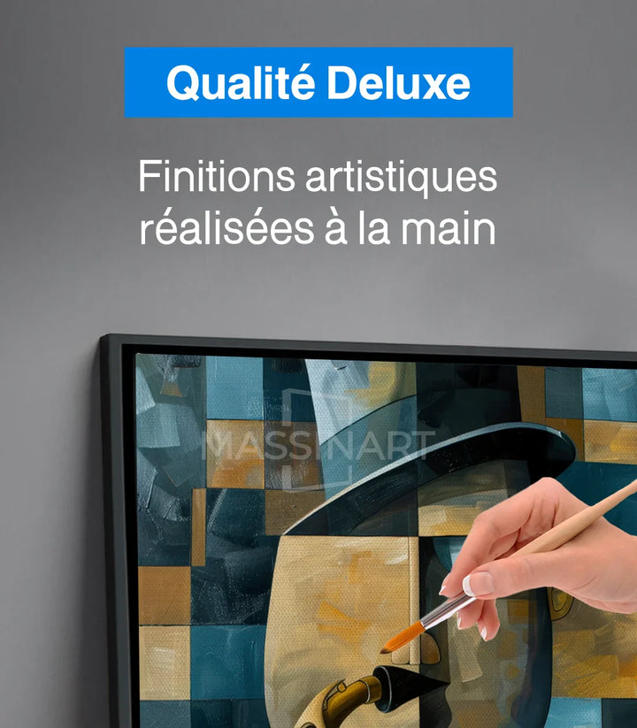 Tableau Echoes of the Sax palette couleurs bleu beige Massinart