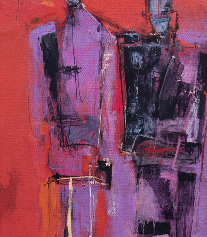 Tableau Between Us expressionniste detail composition artistique Massinart