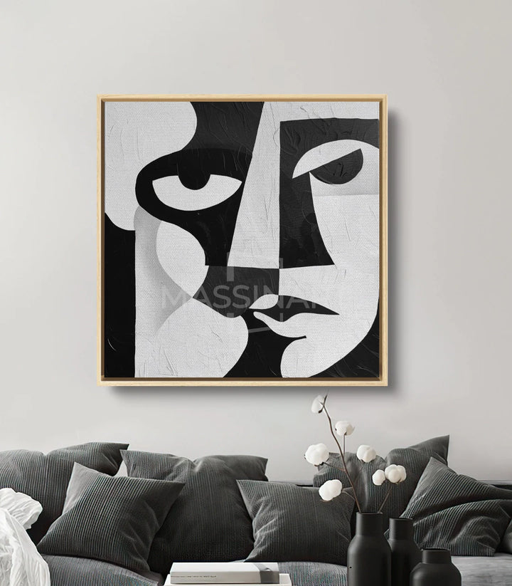 Tableau Visora décoration intérieur mur séjour noir blanc contemporain Massinart
