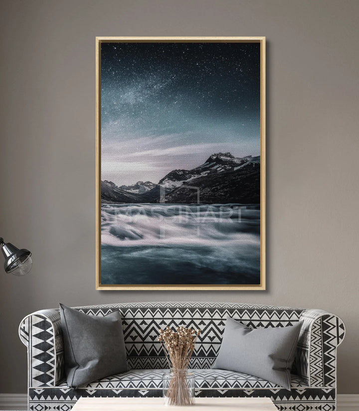 Décoration intérieur Tableau Celestial River paysage montagne canapé Massinart