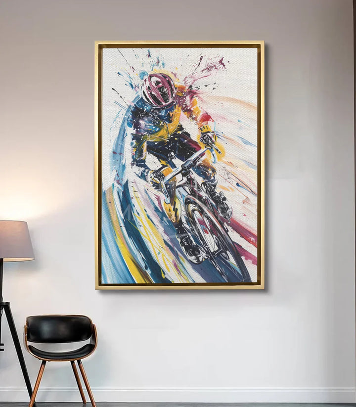 Tableau cycliste dynamique décoration séjour moderne, Massinart