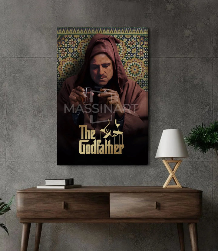 Affiche film noir doré portrait traditionnel Massinart