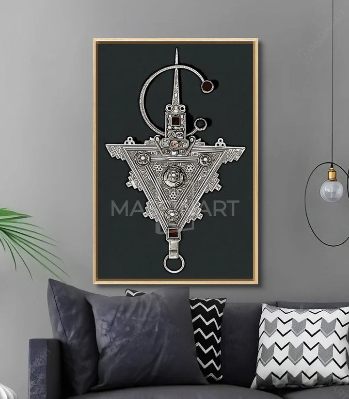 Décoration intérieur contemporain Tableau Amazigh noir blanc Massinart