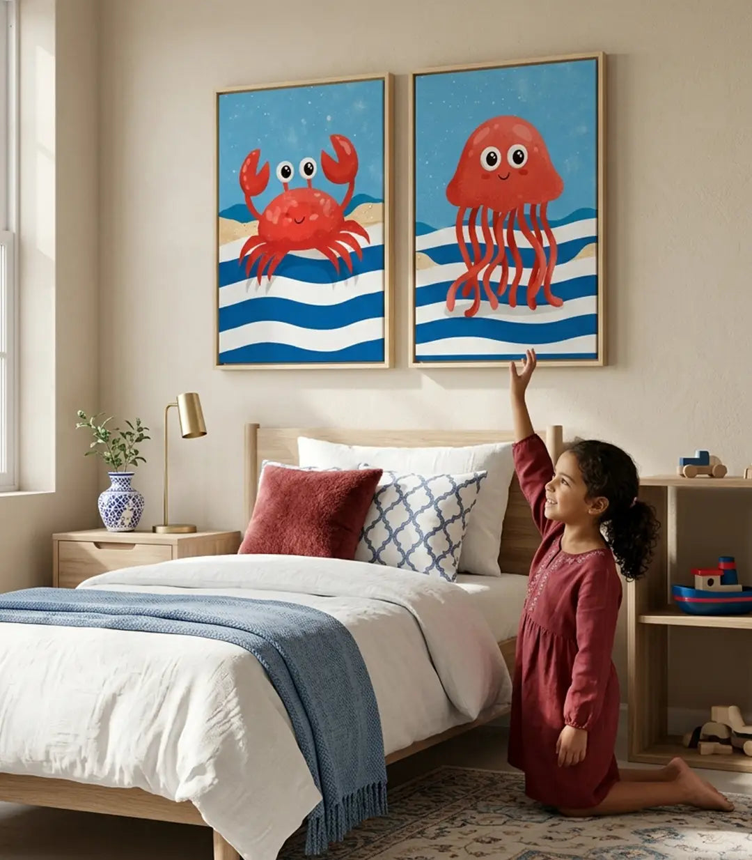 Mise en situation chambre enfant - Sea Pals décoration murale Massinart