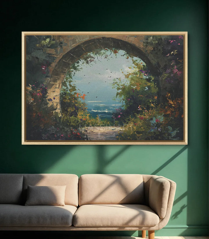 Décoration intérieur tableau fenêtre paysage floral Massinart
