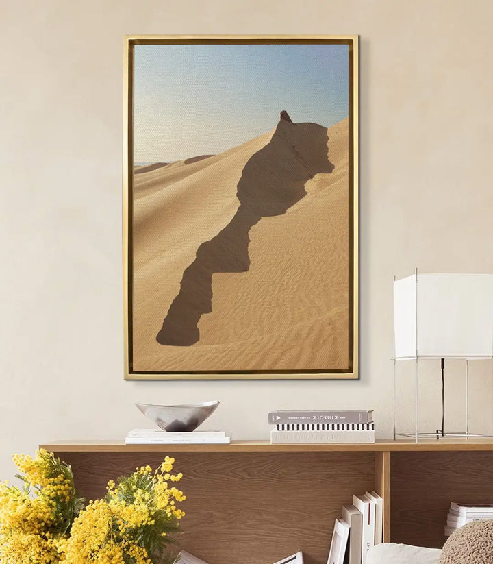 Tableau Desert Identity en mise en situation salon moderne Massinart
