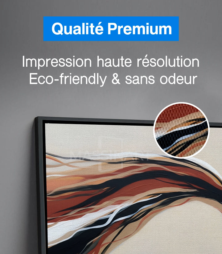 Composition abstraite Earth Tides — lignes ondulantes minimalistes palette naturelle Massinart