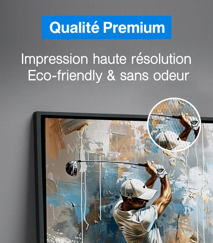 Tableau golfeur The Perfect Hit style expressionniste Massinart