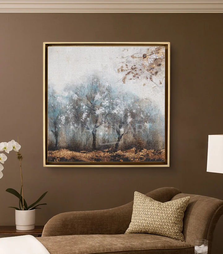 Tableau Bright Tree mise en situation salon moderne beige — Massinart