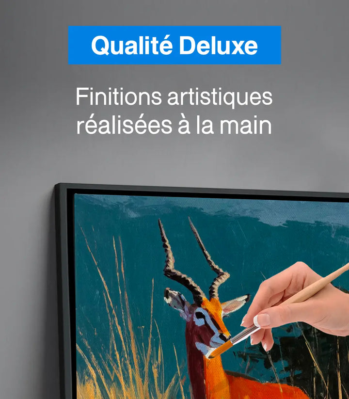 Tableau Edge Watcher dans salle à manger moderne, palette chaude nature Massinart