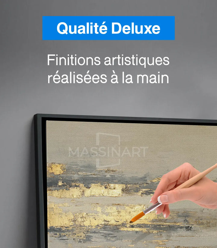Ambiance séjour — Tableau bateau contemporain Sail Glow, cadrage panoramique noir Massinart