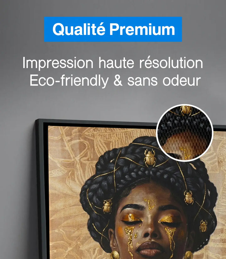 Tableau Tears of Gold détail portrait femme africaine Massinart