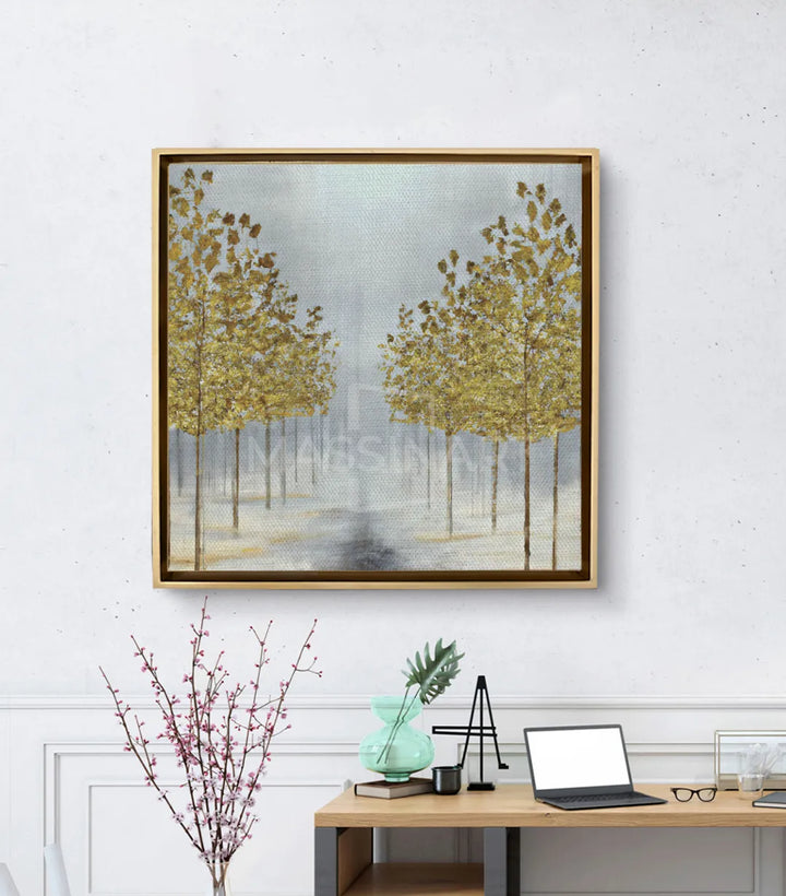 Mise en situation salon moderne — Tableau Single Road décoration murale