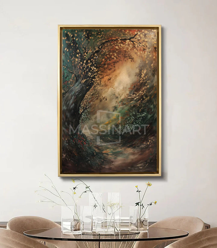 Tableau forêt paysage expressionniste décoration salon Massinart