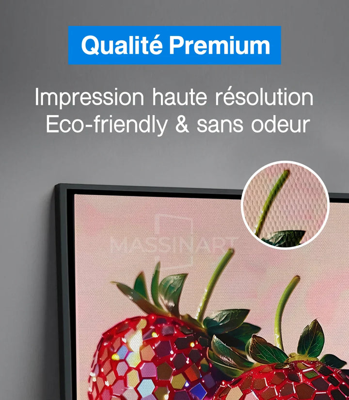 Tableau fruits design sur mur clair, ambiance décoration contemporaine — Massinart