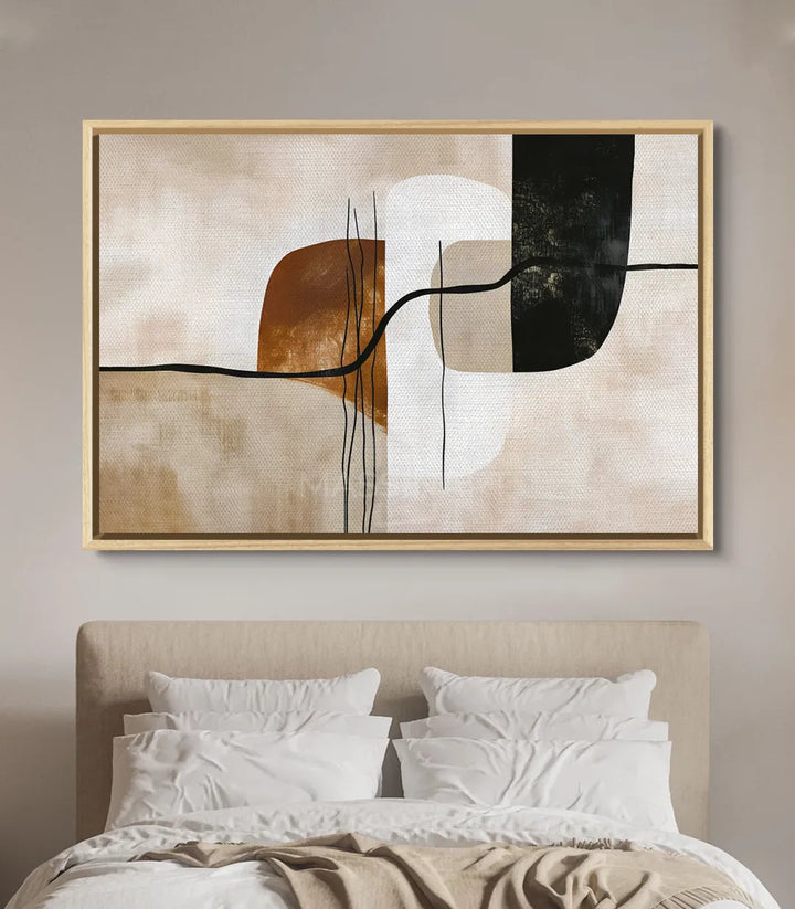 Décoration intérieur chambre à coucher — Tableau Carbon minimaliste pour ambiance épurée, Massinart