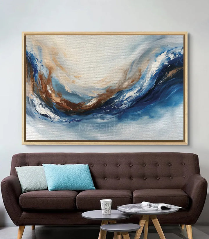 Décoration intérieur contemporain — Tableau abstrait vague horizontal Massinart