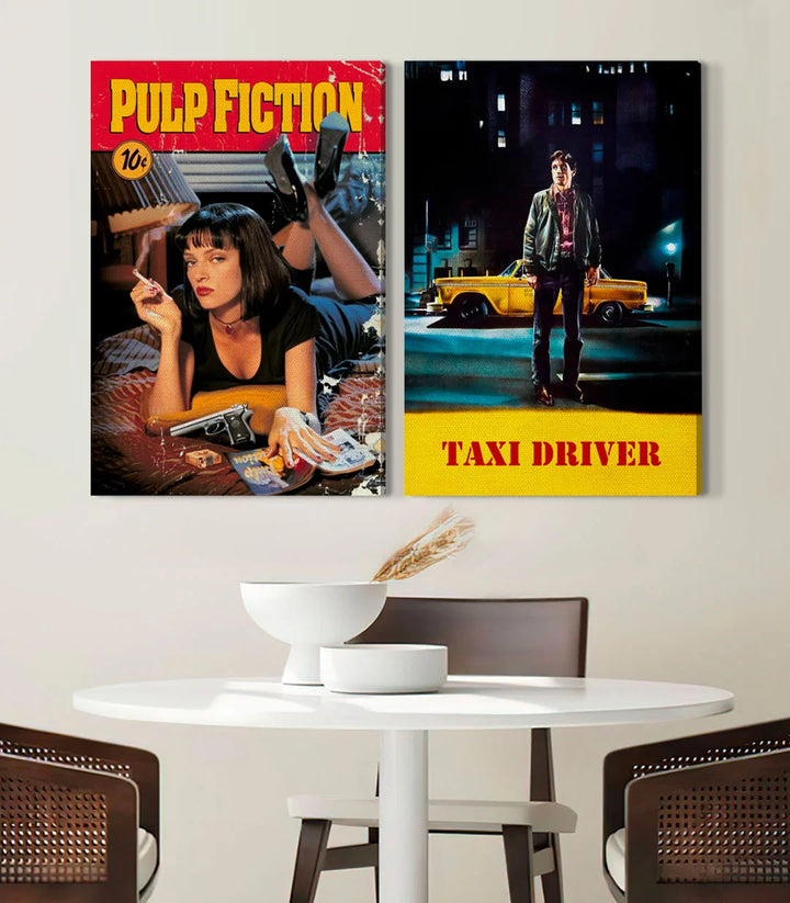 Décoration intérieur affiches cinema noir jaune Massinart