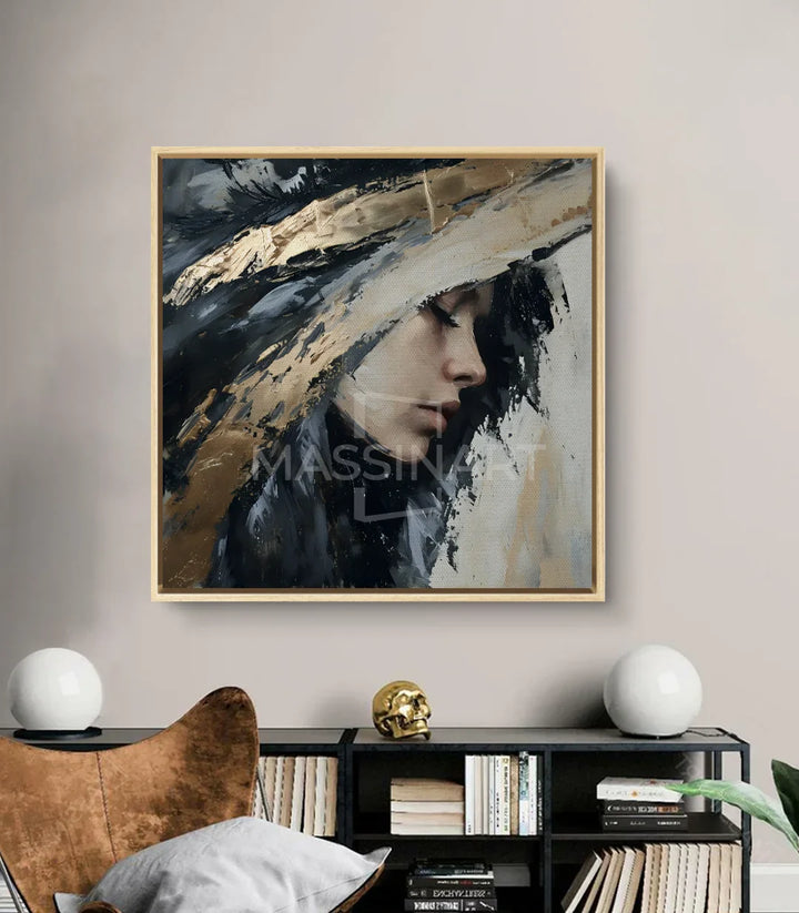 Tableau Insight décoration intérieur chambre à coucher, portrait femme artistique Massinart