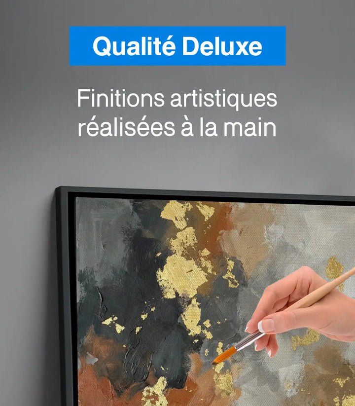 Zoom veines dorées tableau Filons d'Or — texture abstrait et brillance luxe Massinart