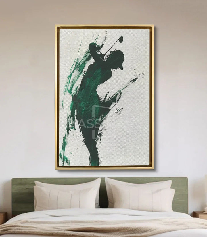Mise en situation tableau Release au-dessus lit chambre décoration intérieur - Massinart