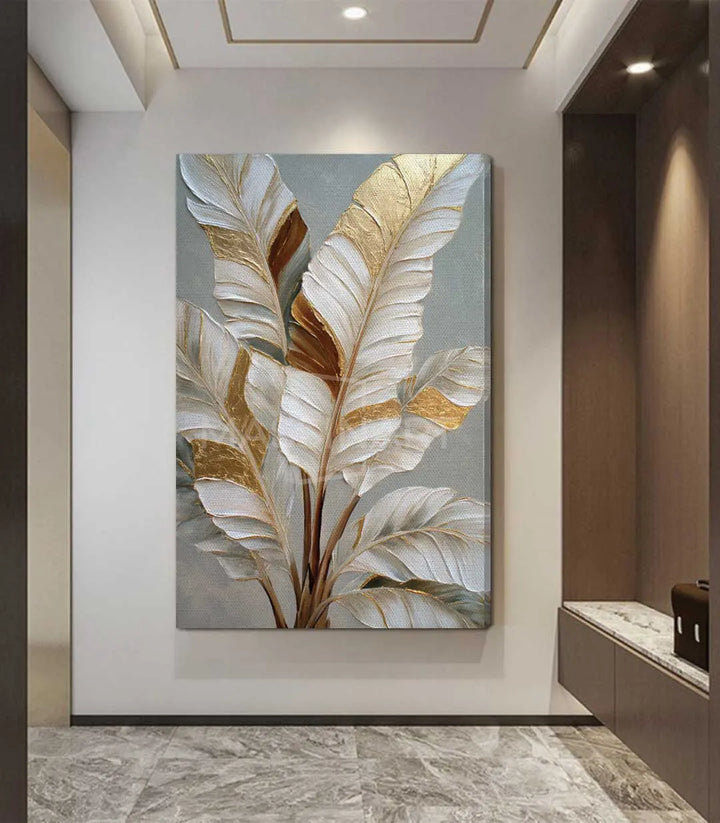 Tableau Golden Petals style contemporain couloir hallway Massinart