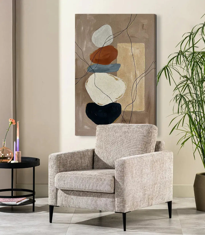 Détail Tableau Earth Stack Massinart — formes épurées lignes organiques