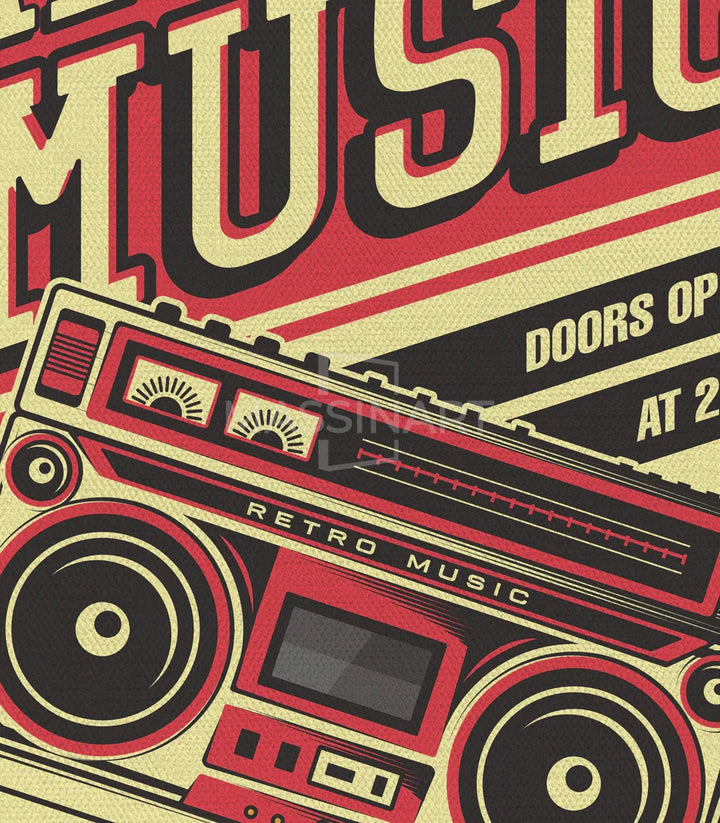 Tableau affiche rétro boombox style années 80 Massinart