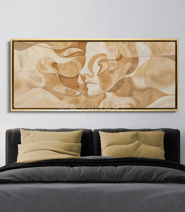 Tableau Wisdom décoration intérieur chambre moderne au-dessus lit noir Massinart
