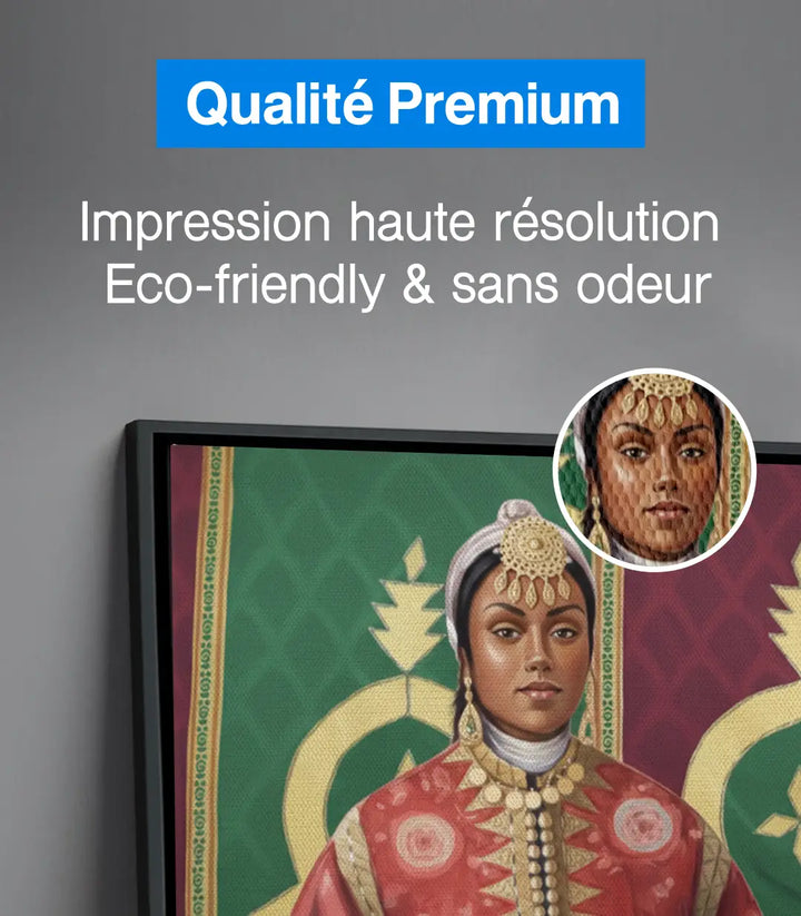 Encadrement noir tableau femme marocain style orientaliste Massinart