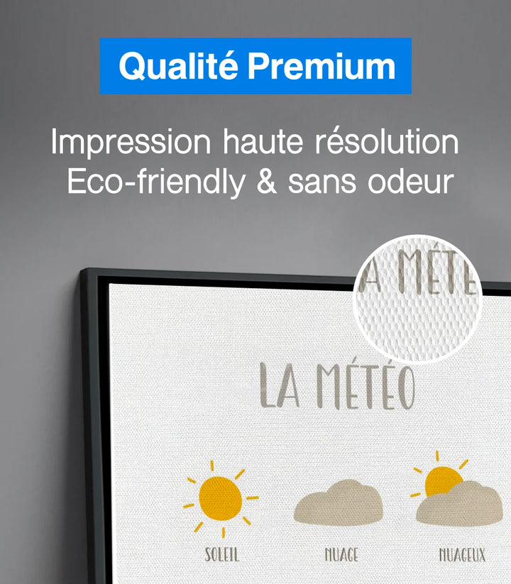Décoration chambre enfants — Tableau La Météo affiche apprentissage Massinart