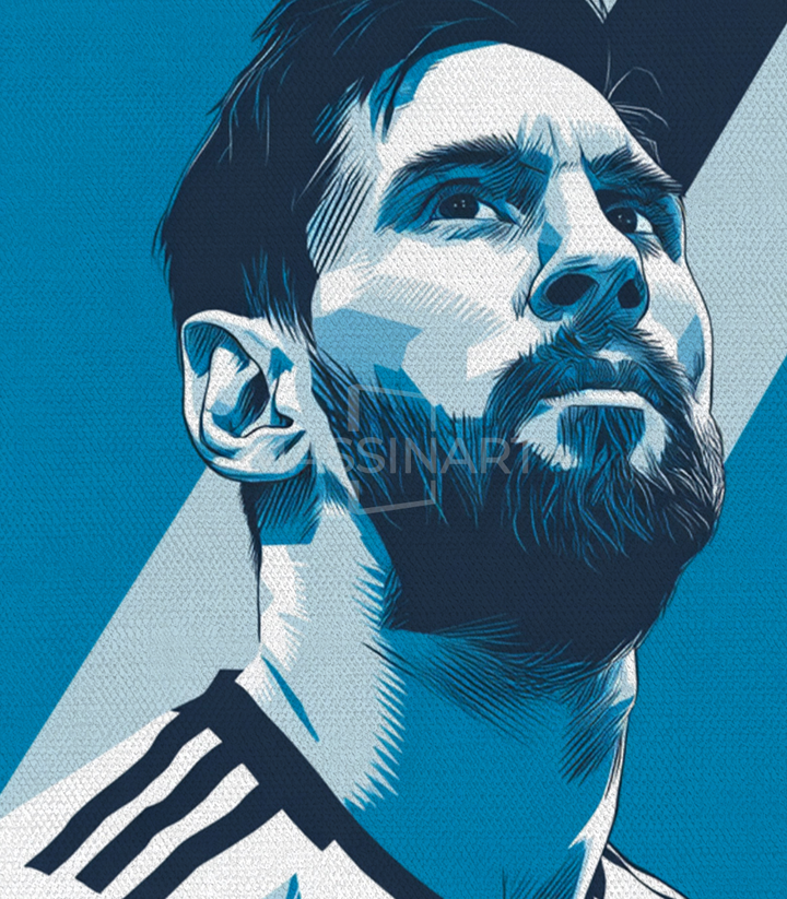 Tableau Messi Massinart — emballage livraison prêt à accrocher