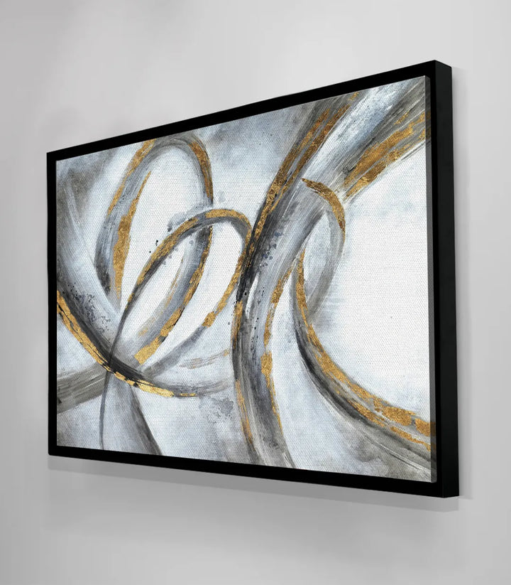 Mise en scène chambre - Tableau Swirl abstrait horizontal - Massinart