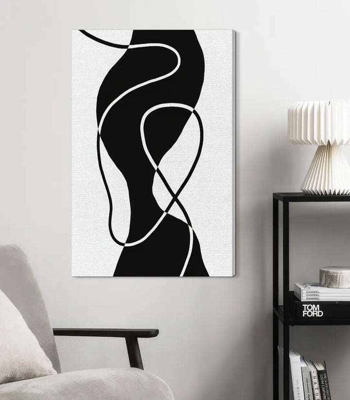 Tableau Black Fluidity ambiance chambre contemporain Massinart