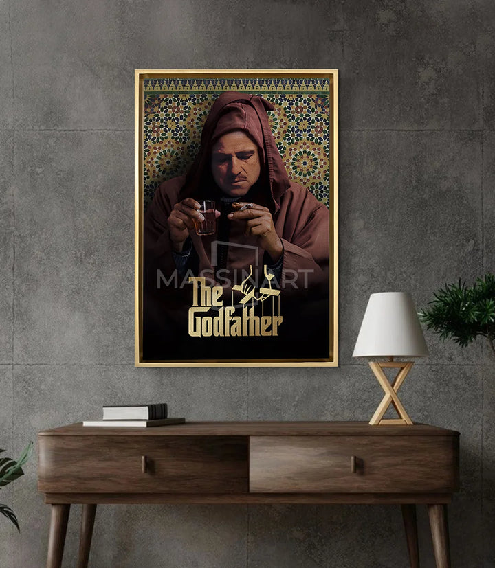 Mise en situation salon moderne tableau The Moroccan Godfather Massinart