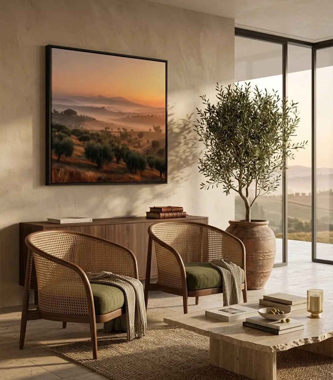 Décoration intérieur séjour tableau nature paysage brouillard Ridge Massinart