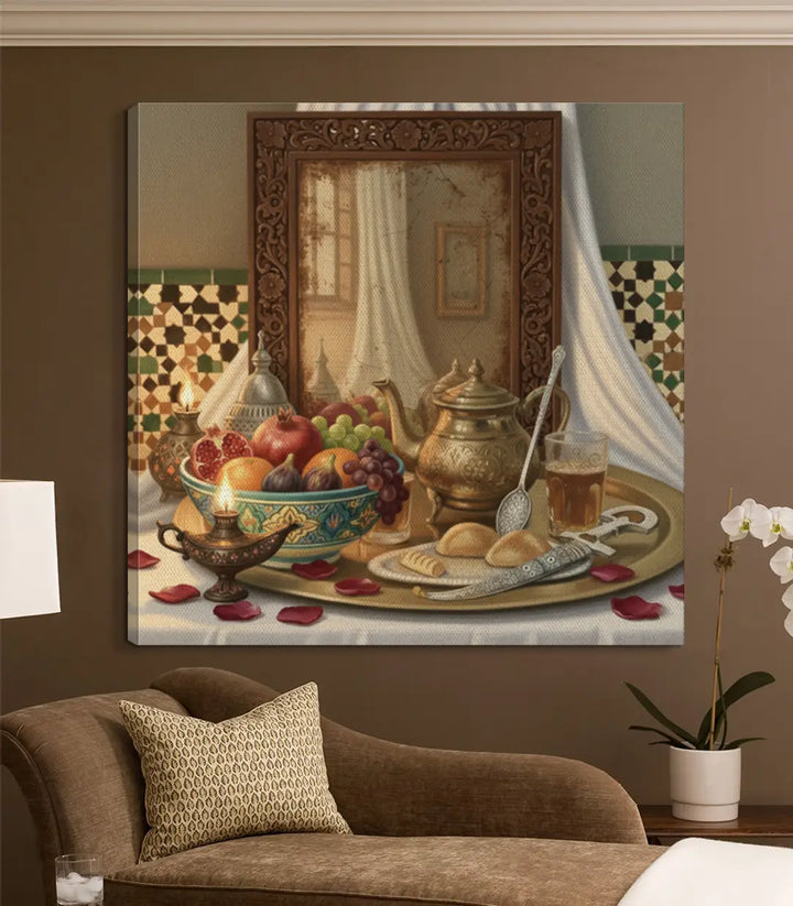 Tableau art mural intérieur luxe Moroccan Feast — Massinart