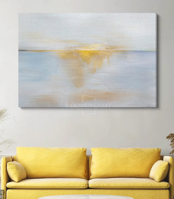 Tableau paysage marin abstrait Sea Sunrise tons pastel Massinart