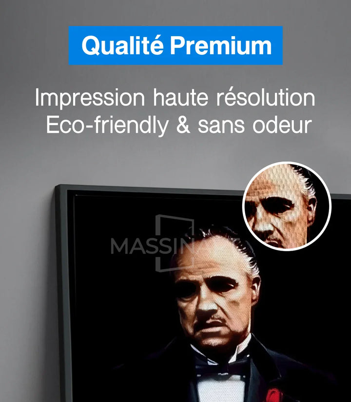 Tableau Godfather Part III affiche cinema Massinart — details portraits noirs