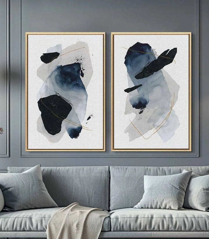 Détail composition abstraite encre et aquarelle Massinart