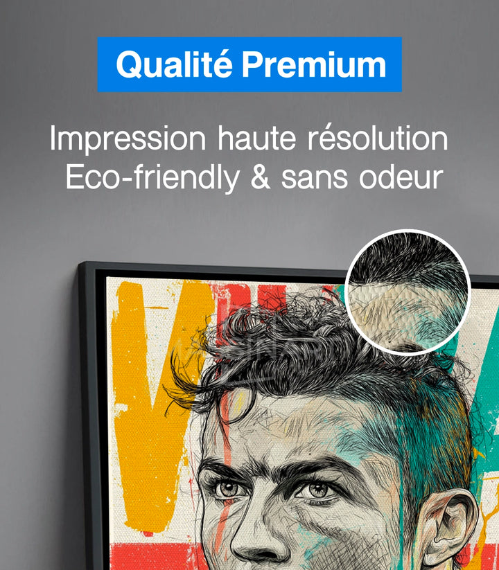 Décoration mur chambre — portrait joueur Cristiano Ronaldo expressionniste Massinart